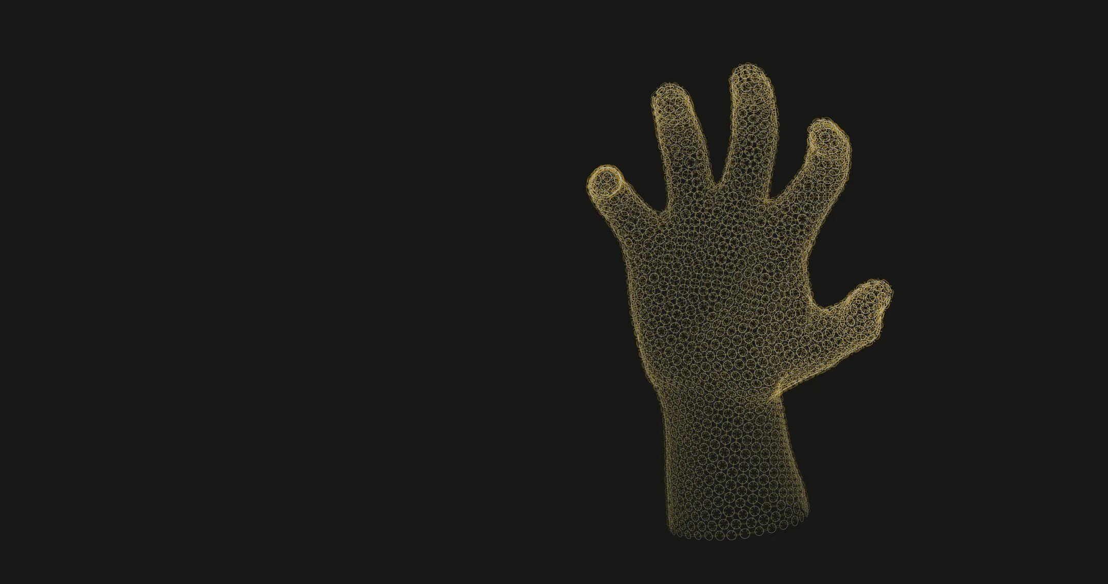 A wireframe rendering of a Starsuit glove